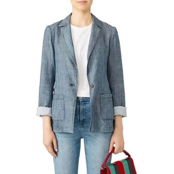 Trina Turk Alexsia Blazer in Blue Chambray Size 4